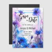 💍 Save the Date Kornblumen und Lavender Elegance Magneteinladung (Vorne/Hinten)