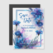 💍 Save the Date Kornblumen und Lavender Elegance Magnetkarte (Vorne/Hinten)
