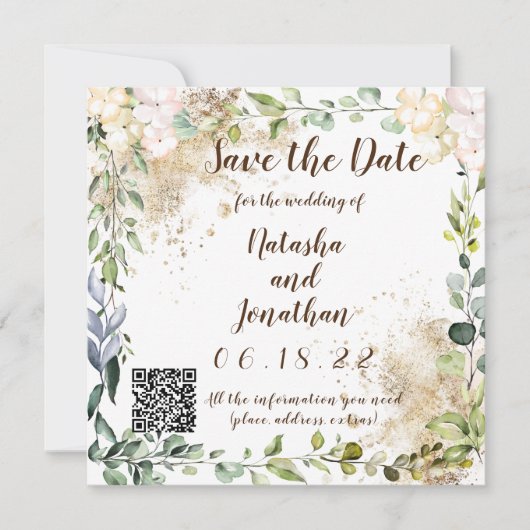 Save the Date Kräuterdesign Einladung (Vorderseite)