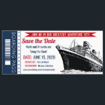 Save the Date Kreuzfahrt Boarding Einladung<br><div class="desc">Hochzeit Sichern Sie das Boarding-Ticket für das Kreuzfahrtschiff</div>