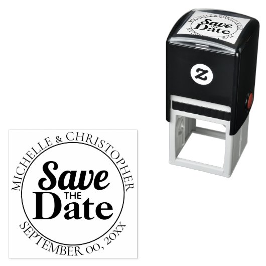 Save the Date kühne, moderne, runde Schriftart Permastempel (Beispiel)