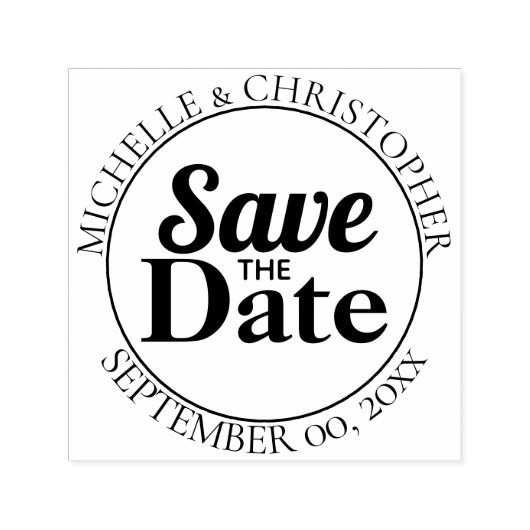 Save the Date kühne, moderne, runde Schriftart Permastempel (Design)