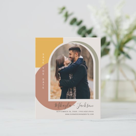 Save the Date kühnes Abstraktes Foto (Stehend Vorderseite)