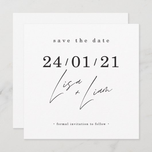 SAVE THE DATE kundenspezifisches Design für Lisa + Einladung (Vorne/Hinten)