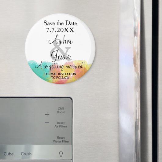 Save the Date Künstlerische Gouache Watercolor Hoc Magnet (In Situ (Kühlschrank))