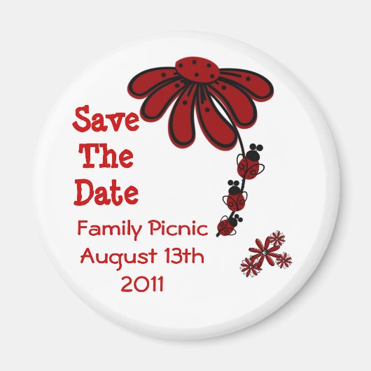 Save the Date Ladybug Magnete Magnet (Vorne)