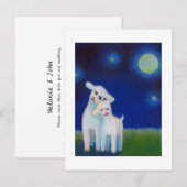 SAVE THE DATE Lämmer Schafsmond LIEBE Hochzeit Ankündigungspostkarte (Vorne/Hinten)