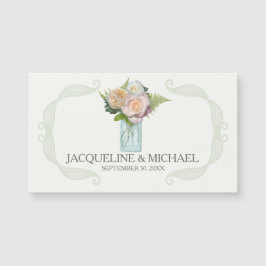 Save the Date Land Rose Blossom Mason Jar Magnetkarte