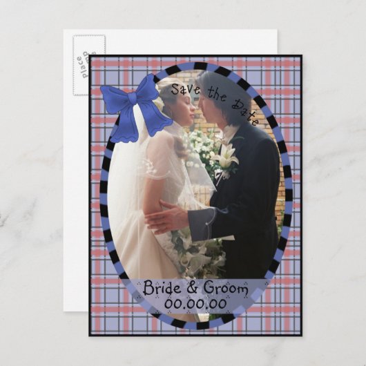 Save the Date Länderpatchwork Postkarte (Vorne/Hinten)