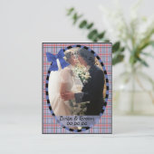 Save the Date Länderpatchwork Postkarte (Stehend Vorderseite)