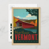 Save the Date - Landschaftlich Vermont besuchen Ankündigungspostkarte (Vorne/Hinten)