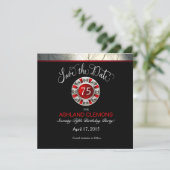 Save the Date Las Vegas Art Deco | Silberschwarz (Stehend Vorderseite)