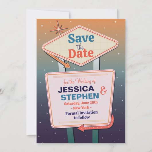 Save the Date Las Vegas Casino Style Wedding (Vorderseite)