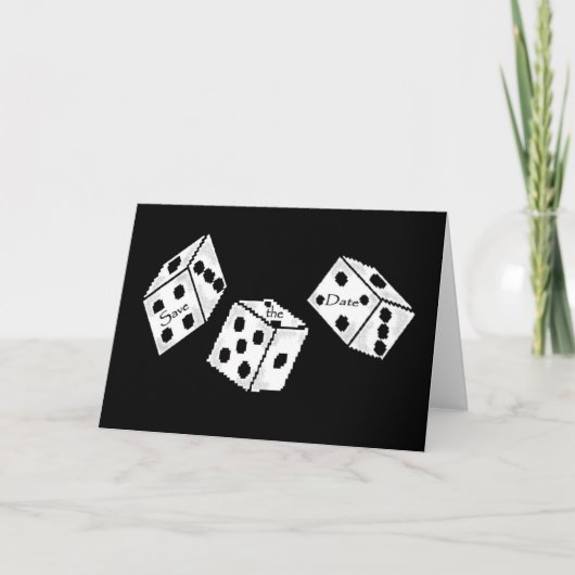 Save the Date Las Vegas Dice Card Ankündigung (Vorderseite)