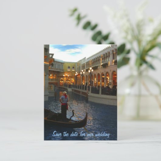Save the Date Las Vegas Hochzeitspläne Ankündigungspostkarte (Stehend Vorderseite)