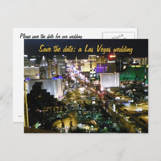 Save the Date Las Vegas Hochzeitspläne Ankündigungspostkarte (Vorne/Hinten)