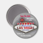 Save the Date Las Vegas Silver Gray Magnet (Vorderseite/Rückseite)