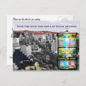 Save the Date Las Vegas Slot Machine Ankündigungspostkarte (Vorne/Hinten)