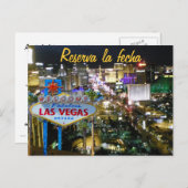 Save the Date Las Vegas Spanisch Ankündigungspostkarte (Vorne/Hinten)