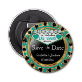Save the Date Las Vegas Style - Aquamarin Flaschenöffner (Vorderseite)