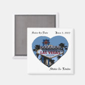 Save the Date Las Vegas Wedding 2 Inch Sq Magnet (Vorderseite/Rückseite)