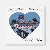Save the Date Las Vegas Wedding 2 Inch Sq Magnet (Vorne)