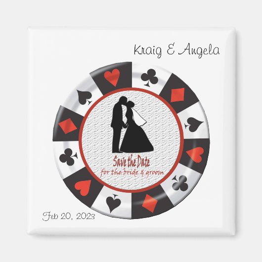 Save the Date Las Vegas Wedding 2 Zoll Magnet (Vorne)