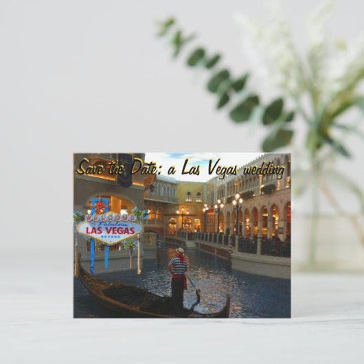 Save the Date Las Vegas Wedding Einladung (Stehend Vorderseite)