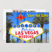 Save the Date Las Vegas Wedding Einladung (Vorne/Hinten)