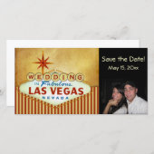 Save the Date Las Vegas Wedding Fotokarte (Vorne/Hinten)
