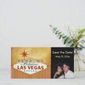 Save the Date Las Vegas Wedding Fotokarte (Stehend Vorderseite)