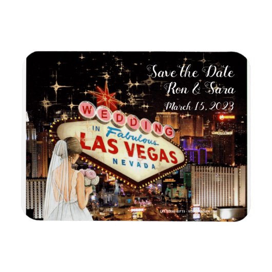 Save the Date Las Vegas Wedding Magnet (Horizontal)