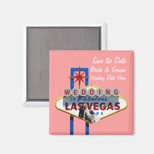 Save the Date Las Vegas Wedding Magnet (Vorderseite/Rückseite)