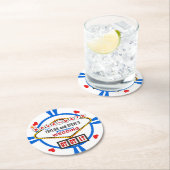 Save the Date Las Vegas Wedding Poker Chip Runder Pappuntersetzer (Vor Ort)