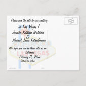 Save the Date Las Vegas Weddings Hübsch Pink Ankündigungspostkarte (Rückseite)