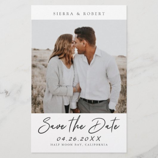 Save the Date Lässige Pen Script Hochzeit (Vorderseite)