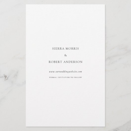 Save the Date Lässige Pen Script Hochzeit (Rückseite)