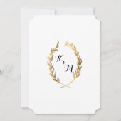 Save the Date Laurel Wreath Olive Leaf Imitats Gol (Rückseite)