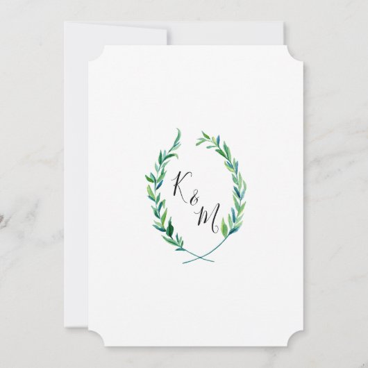 Save the Date Laurel Wreath Olive Leaf Zweigstelle (Rückseite)