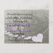 Save the Date Lavender Hearts - Ankündigungspostkarte (Rückseite)