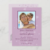 Save the Date Lavender Hearts Foto Postkarte (Vorne/Hinten)