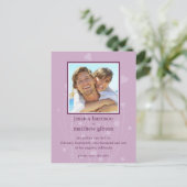 Save the Date Lavender Hearts Foto Postkarte (Stehend Vorderseite)
