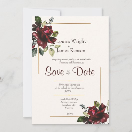 Save the Date, Lavish Florals Einladung (Vorderseite)