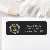 SAVE THE DATE Leaf Wreath Rustic Address Labels (Insitu)