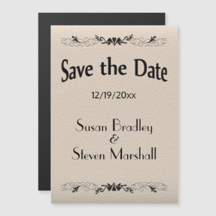 Save the Date Leather Look Magnet
