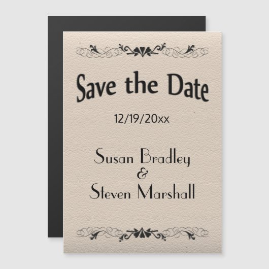 Save the Date Leather Look Magnet (Vorne/Hinten)