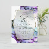 Save The Date | Lebhafter, Lila Aquarelltinte Einladung (Stehend Vorderseite)
