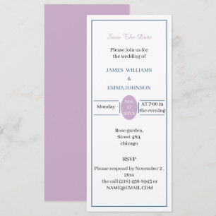 Save the Date leicht anpassbare Rose und Blau Einladung