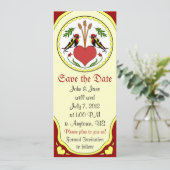 Save the Date, leicht - Happy Relationship Hex Date (Stehend Vorderseite)