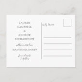 Save the Date Lemons & Lavender Wedding Postkarte (Rückseite)